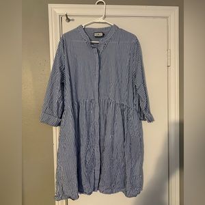 Tuckernuck Blue Stripe Royal Shirt dress with pockets